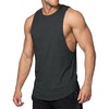 image:imageJMIERR Mens Drop Arm Tank Tops Sleeveless Cut Off Muscle Tee Shirts  Undershirt Lightweight Stretchy Bodybuilding Training Gym Workout Casual Summer Vocation02 Dark Grey