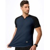 image:imageJMIERR Mens Muscle Fit V Neck T Shirt Short Sleeve Workout Tee  Slim Fit Textured Ribbed Fabric Longline Curved Hem Stretch Comfort Casual Summer Fitted Tops for Athletic GymC Blue  Black