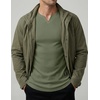 image:imageJMIERR Mens Muscle Fit V Neck T Shirt Short Sleeve Workout Tee  Slim Fit Textured Ribbed Fabric Longline Curved Hem Stretch Comfort Casual Summer Fitted Tops for Athletic GymB Light Green