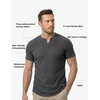 image:imageJMIERR Mens Muscle Fit V Neck T Shirt Short Sleeve Workout Tee  Slim Fit Textured Ribbed Fabric Longline Curved Hem Stretch Comfort Casual Summer Fitted Tops for Athletic GymA Grey1