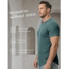 image:imageJMIERR Mens Muscle Fit V Neck T Shirt Short Sleeve Workout Tee  Slim Fit Textured Ribbed Fabric Longline Curved Hem Stretch Comfort Casual Summer Fitted Tops for Athletic GymA Green