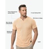 image:imageJMIERR Mens Muscle Fit V Neck T Shirt Short Sleeve Workout Tee  Slim Fit Textured Ribbed Fabric Longline Curved Hem Stretch Comfort Casual Summer Fitted Tops for Athletic GymA Khaki
