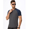image:imageJMIERR Mens Muscle Fit V Neck T Shirt Short Sleeve Workout Tee  Slim Fit Textured Ribbed Fabric Longline Curved Hem Stretch Comfort Casual Summer Fitted Tops for Athletic GymC Grey  Blue