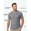 image:imageJMIERR Mens Muscle Fit V Neck T Shirt Short Sleeve Workout Tee  Slim Fit Textured Ribbed Fabric Longline Curved Hem Stretch Comfort Casual Summer Fitted Tops for Athletic GymA Grey