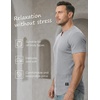image:imageJMIERR Mens Muscle Fit V Neck T Shirt Short Sleeve Workout Tee  Slim Fit Textured Ribbed Fabric Longline Curved Hem Stretch Comfort Casual Summer Fitted Tops for Athletic GymA Grey2