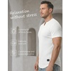 image:imageJMIERR Mens Muscle Fit V Neck T Shirt Short Sleeve Workout Tee  Slim Fit Textured Ribbed Fabric Longline Curved Hem Stretch Comfort Casual Summer Fitted Tops for Athletic Gym0 White