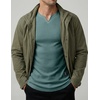 image:imageJMIERR Mens Muscle Fit V Neck T Shirt Short Sleeve Workout Tee  Slim Fit Textured Ribbed Fabric Longline Curved Hem Stretch Comfort Casual Summer Fitted Tops for Athletic GymA Green
