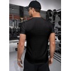 image:imageJMIERR Mens Muscle Fit V Neck T Shirt Short Sleeve Workout Tee  Slim Fit Textured Ribbed Fabric Longline Curved Hem Stretch Comfort Casual Summer Fitted Tops for Athletic GymPackblackBlack