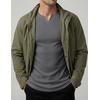 image:imageJMIERR Mens Muscle Fit V Neck T Shirt Short Sleeve Workout Tee  Slim Fit Textured Ribbed Fabric Longline Curved Hem Stretch Comfort Casual Summer Fitted Tops for Athletic GymA Grey1