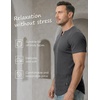 image:imageJMIERR Mens Muscle Fit V Neck T Shirt Short Sleeve Workout Tee  Slim Fit Textured Ribbed Fabric Longline Curved Hem Stretch Comfort Casual Summer Fitted Tops for Athletic GymA Grey1