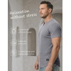 image:imageJMIERR Mens Muscle Fit V Neck T Shirt Short Sleeve Workout Tee  Slim Fit Textured Ribbed Fabric Longline Curved Hem Stretch Comfort Casual Summer Fitted Tops for Athletic GymA Grey