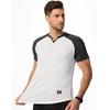 image:imageJMIERR Mens Muscle Fit V Neck T Shirt Short Sleeve Workout Tee  Slim Fit Textured Ribbed Fabric Longline Curved Hem Stretch Comfort Casual Summer Fitted Tops for Athletic GymC White  Grey