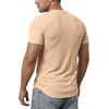 image:imageJMIERR Mens Muscle Fit V Neck T Shirt Short Sleeve Workout Tee  Slim Fit Textured Ribbed Fabric Longline Curved Hem Stretch Comfort Casual Summer Fitted Tops for Athletic GymA Khaki