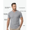 image:imageJMIERR Mens Muscle Fit V Neck T Shirt Short Sleeve Workout Tee  Slim Fit Textured Ribbed Fabric Longline Curved Hem Stretch Comfort Casual Summer Fitted Tops for Athletic GymA Grey2