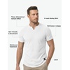 image:imageJMIERR Mens Muscle Fit V Neck T Shirt Short Sleeve Workout Tee  Slim Fit Textured Ribbed Fabric Longline Curved Hem Stretch Comfort Casual Summer Fitted Tops for Athletic Gym0 White