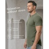 image:imageJMIERR Mens Muscle Fit V Neck T Shirt Short Sleeve Workout Tee  Slim Fit Textured Ribbed Fabric Longline Curved Hem Stretch Comfort Casual Summer Fitted Tops for Athletic GymB Light Green