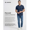 image:imageJMIERR Mens Muscle Fit V Neck T Shirt Short Sleeve Workout Tee  Slim Fit Textured Ribbed Fabric Longline Curved Hem Stretch Comfort Casual Summer Fitted Tops for Athletic GymA Blue