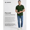 image:imageJMIERR Mens Muscle Fit V Neck T Shirt Short Sleeve Workout Tee  Slim Fit Textured Ribbed Fabric Longline Curved Hem Stretch Comfort Casual Summer Fitted Tops for Athletic GymArmy Green