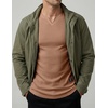 image:imageJMIERR Mens Muscle Fit V Neck T Shirt Short Sleeve Workout Tee  Slim Fit Textured Ribbed Fabric Longline Curved Hem Stretch Comfort Casual Summer Fitted Tops for Athletic GymA Brown