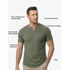image:imageJMIERR Mens Muscle Fit V Neck T Shirt Short Sleeve Workout Tee  Slim Fit Textured Ribbed Fabric Longline Curved Hem Stretch Comfort Casual Summer Fitted Tops for Athletic GymB Light Green
