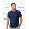 image:imageJMIERR Mens Muscle Fit V Neck T Shirt Short Sleeve Workout Tee  Slim Fit Textured Ribbed Fabric Longline Curved Hem Stretch Comfort Casual Summer Fitted Tops for Athletic GymA Blue