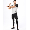 image:imageJMIERR Mens Muscle Fit V Neck T Shirt Short Sleeve Workout Tee  Slim Fit Textured Ribbed Fabric Longline Curved Hem Stretch Comfort Casual Summer Fitted Tops for Athletic GymC White  Grey
