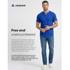 image:imageJMIERR Mens Muscle Fit V Neck T Shirt Short Sleeve Workout Tee  Slim Fit Textured Ribbed Fabric Longline Curved Hem Stretch Comfort Casual Summer Fitted Tops for Athletic GymB Blue 2
