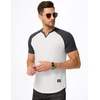 image:imageJMIERR Mens Muscle Fit V Neck T Shirt Short Sleeve Workout Tee  Slim Fit Textured Ribbed Fabric Longline Curved Hem Stretch Comfort Casual Summer Fitted Tops for Athletic GymC White  Grey