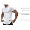 image:imageJMIERR Mens Muscle Fit V Neck T Shirt Short Sleeve Workout Tee  Slim Fit Textured Ribbed Fabric Longline Curved Hem Stretch Comfort Casual Summer Fitted Tops for Athletic Gym0 White