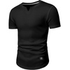 image:imageJMIERR Mens Muscle Fit V Neck T Shirt Short Sleeve Workout Tee  Slim Fit Textured Ribbed Fabric Longline Curved Hem Stretch Comfort Casual Summer Fitted Tops for Athletic GymPackblackWhite