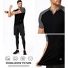 image:imageJMIERR Mens Muscle Fit V Neck T Shirt Short Sleeve Workout Tee  Slim Fit Textured Ribbed Fabric Longline Curved Hem Stretch Comfort Casual Summer Fitted Tops for Athletic GymC Black  Grey