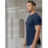 image:imageJMIERR Mens Muscle Fit V Neck T Shirt Short Sleeve Workout Tee  Slim Fit Textured Ribbed Fabric Longline Curved Hem Stretch Comfort Casual Summer Fitted Tops for Athletic GymA Blue