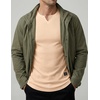 image:imageJMIERR Mens Muscle Fit V Neck T Shirt Short Sleeve Workout Tee  Slim Fit Textured Ribbed Fabric Longline Curved Hem Stretch Comfort Casual Summer Fitted Tops for Athletic GymA Khaki
