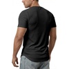 image:imageJMIERR Mens Muscle Fit V Neck T Shirt Short Sleeve Workout Tee  Slim Fit Textured Ribbed Fabric Longline Curved Hem Stretch Comfort Casual Summer Fitted Tops for Athletic Gym01 Black