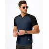 image:imageJMIERR Mens Muscle Fit V Neck T Shirt Short Sleeve Workout Tee  Slim Fit Textured Ribbed Fabric Longline Curved Hem Stretch Comfort Casual Summer Fitted Tops for Athletic GymC Blue  Black