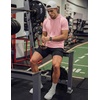 image:imageJMIERR Mens Short Sleeve Hoodie Lightweight Hooded Tshirts with Pocket  Lightweight material Kangaroo pocket Loose fit Athletic and casual Workout Gym Vocation SummerPink
