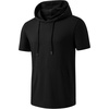 image:imageJMIERR Mens Short Sleeve Hoodie Lightweight Hooded Tshirts with Pocket  Lightweight material Kangaroo pocket Loose fit Athletic and casual Workout Gym Vocation SummerBlack
