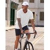 image:imageJMIERR Mens Short Sleeve Hoodie Lightweight Hooded Tshirts with Pocket  Lightweight material Kangaroo pocket Loose fit Athletic and casual Workout Gym Vocation SummerWhite