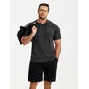 image:imageJMIERR Mens Short Sleeve Hoodie Lightweight Hooded Tshirts with Pocket  Lightweight material Kangaroo pocket Loose fit Athletic and casual Workout Gym Vocation SummerDark Grey