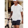 image:imageJMIERR Mens Short Sleeve Hoodie Lightweight Hooded Tshirts with Pocket  Lightweight material Kangaroo pocket Loose fit Athletic and casual Workout Gym Vocation SummerWhite