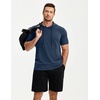 image:imageJMIERR Mens Short Sleeve Hoodie Lightweight Hooded Tshirts with Pocket  Lightweight material Kangaroo pocket Loose fit Athletic and casual Workout Gym Vocation SummerDark Blue