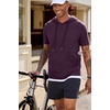 image:imageJMIERR Mens Short Sleeve Hoodie Lightweight Hooded Tshirts with Pocket  Lightweight material Kangaroo pocket Loose fit Athletic and casual Workout Gym Vocation SummerPurple
