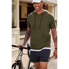 image:imageJMIERR Mens Short Sleeve Hoodie Lightweight Hooded Tshirts with Pocket  Lightweight material Kangaroo pocket Loose fit Athletic and casual Workout Gym Vocation SummerArmy Green