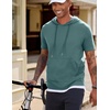 image:imageJMIERR Mens Short Sleeve Hoodie Lightweight Hooded Tshirts with Pocket  Lightweight material Kangaroo pocket Loose fit Athletic and casual Workout Gym Vocation SummerGrey Green