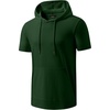 image:imageJMIERR Mens Short Sleeve Hoodie Lightweight Hooded Tshirts with Pocket  Lightweight material Kangaroo pocket Loose fit Athletic and casual Workout Gym Vocation SummerDark Green