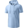 image:imageJMIERR Mens Short Sleeve Hoodie Lightweight Hooded Tshirts with Pocket  Lightweight material Kangaroo pocket Loose fit Athletic and casual Workout Gym Vocation SummerBaby Blue