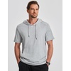 image:imageJMIERR Mens Short Sleeve Hoodie Lightweight Hooded Tshirts with Pocket  Lightweight material Kangaroo pocket Loose fit Athletic and casual Workout Gym Vocation SummerGrey
