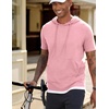 image:imageJMIERR Mens Short Sleeve Hoodie Lightweight Hooded Tshirts with Pocket  Lightweight material Kangaroo pocket Loose fit Athletic and casual Workout Gym Vocation SummerPink