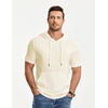 image:imageJMIERR Mens Short Sleeve Hoodie Lightweight Hooded Tshirts with Pocket  Lightweight material Kangaroo pocket Loose fit Athletic and casual Workout Gym Vocation SummerCream