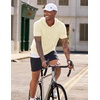 image:imageJMIERR Mens Short Sleeve Hoodie Lightweight Hooded Tshirts with Pocket  Lightweight material Kangaroo pocket Loose fit Athletic and casual Workout Gym Vocation SummerCream